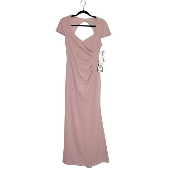 NWT Xscape Ruffle Back Scuba Crepe Gown Maxi Dress Women's Pink Size 10P - Picture 3 of 8